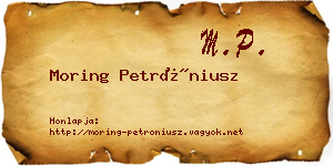 Moring Petróniusz névjegykártya